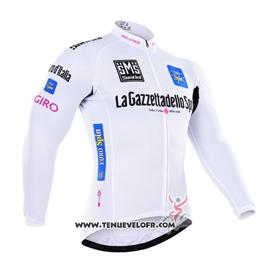 2016 Maillot Ciclismo Giro D'italie Blanc et Bleu Manches Longues et Cuissard